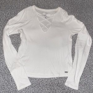 Hollister white long sleeve shirt size S